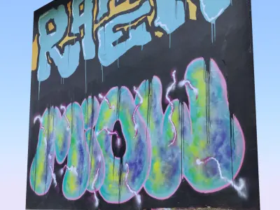 Graffiti wall X 3D model