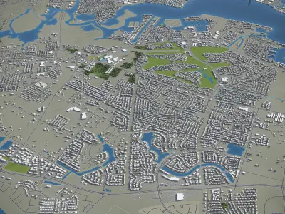 League City Low-poly 3D model