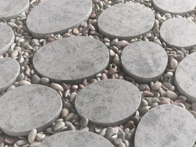 Tile square oval pebble n1 3D model