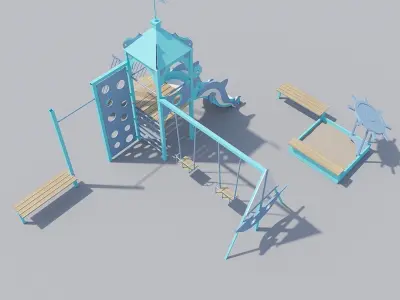 Children sea  playground 3D model