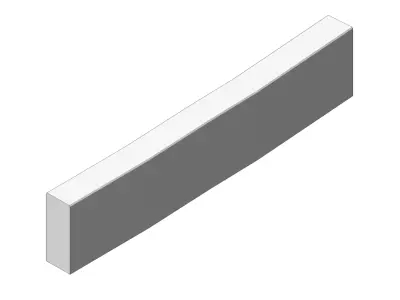 Concrete Curb Radius 12 m Outer 100 20 8 3D model