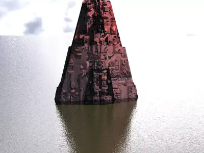 Sci-Fi City  Pyramid Submerged 3D model