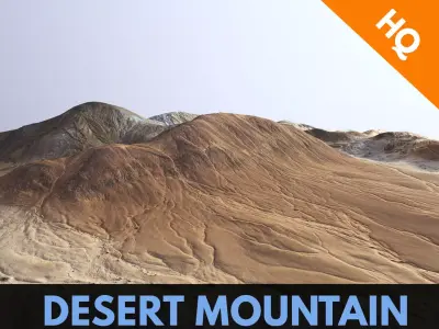 Desert Mountains Africa Landscape Dunes  PBR Low Poly 01 Low-poly 3D model