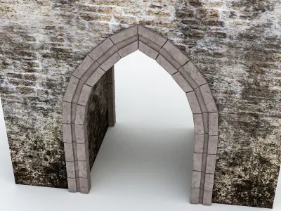 Castle Gate Low-poly 3D model