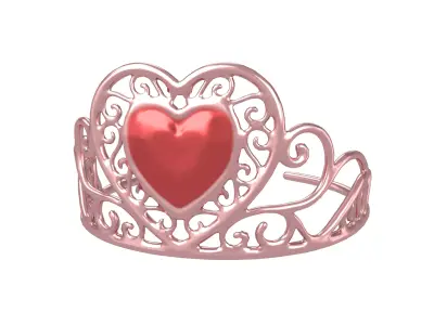 Heart Tiara v1 004 Low-poly 3D model