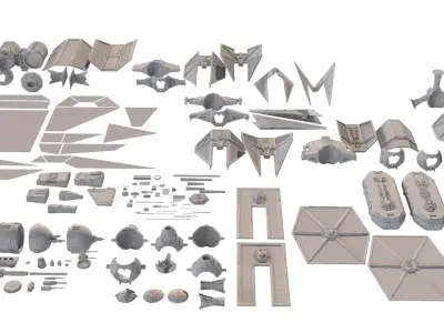 TIE Starfighter Kit Bash Set - 3D Print 3D print model