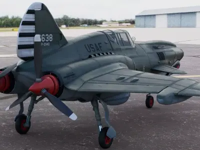  Viper P-40 Fighter Aircraft Concept  3D model