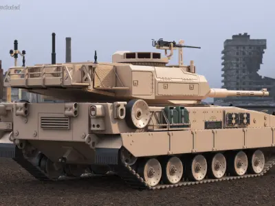  US Army M10 Booker Armored Combat Vehicle Rigged 