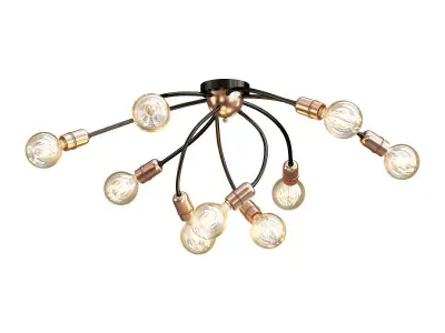 regina ceiling light fixture with six bulbs 3D model