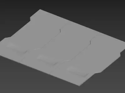 SciFi lo-poly tiles panels seamless Free low-poly 3D model