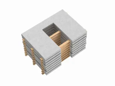 Stacked Concrete Wall Panels  3D model