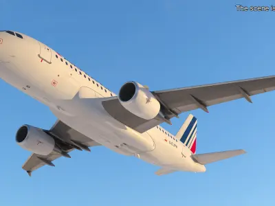  Airbus A319 Air France Rigged for Cinema 4D 