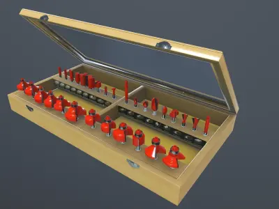 Milling Cutter Router Bit Set 3D model