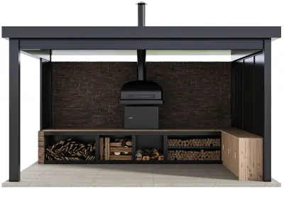 Modern Outdoor Kitchen 03 3D model