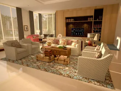 3D Living Room Salon  3D model