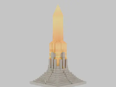 Floating Island Low-poly 3D model