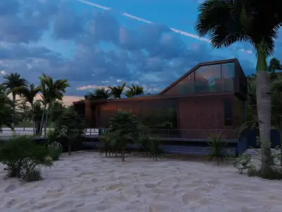 Casa Scene-villa-modern house 3D model 96