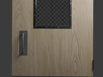 Industrial Door Wooden Free 3D model