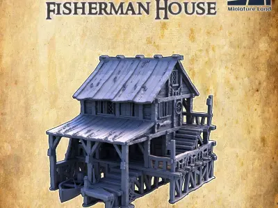 Old Fisherman House Tabletop Terrain 28 mm 3D print model 3D print model