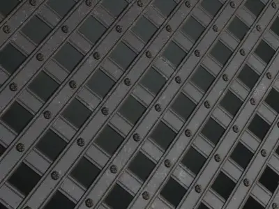 Medieval Riveted Iron Portcullis Metal PBR Seamless Texture