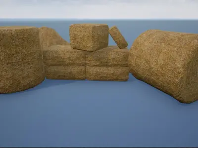 Lowpoly Hay Stacks Low-poly 3D model