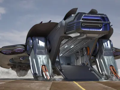  Sci-Fi Dropship Landing Position 