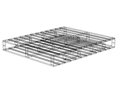 Wood Block Pallet 48 x 40 in 3D model