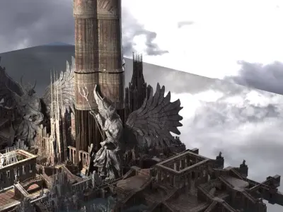Angelic halls statue city 1 3D model