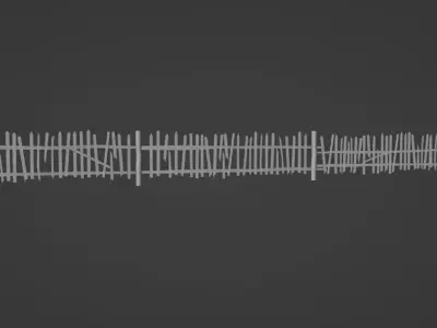 Old fence Free low-poly 3D model