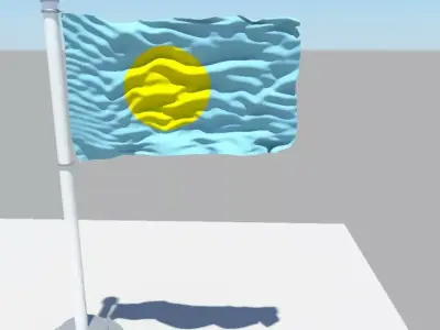 Palau flag 3D model