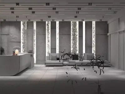Modern Lobby  Reception Interior Design 3D model
