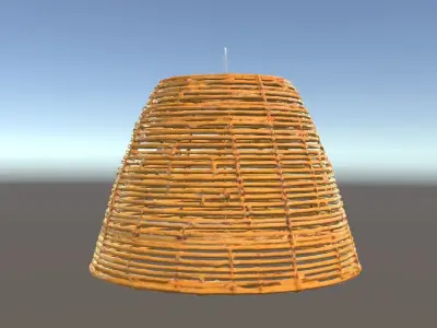 Wicker Pendant Lamp Shade Model Pack Low-poly 3D model