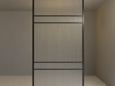Glass partition door 66 Low-poly 3D model