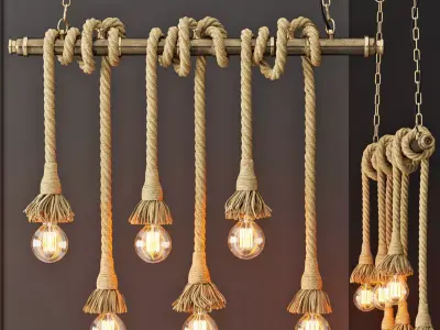 Loft style pendant lamp 6 3D model