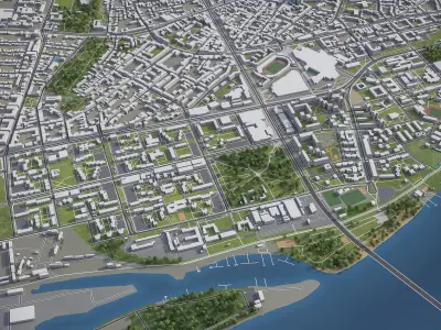 Novi Sad Low-poly 3D model
