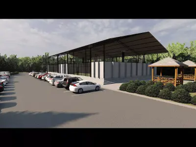 Padel Court Complex   Low-poly 3D model