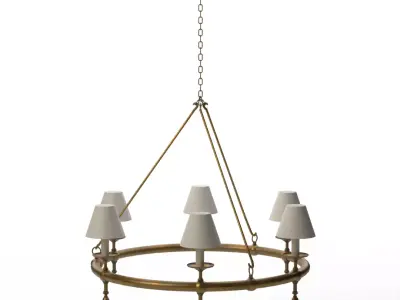 CLASSIC RING CHANDELIER HAND RUBBED ANTIQUE BRASS 3D model