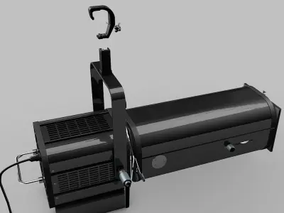 Follow-Spotlight stage light with wire 3D model