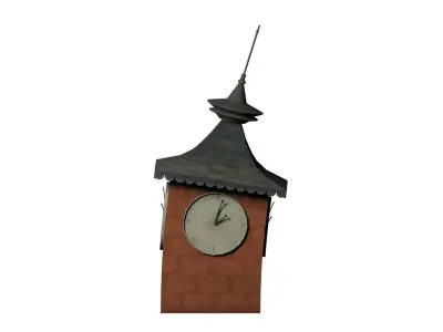 Toon ClockTower Low-poly 3D model