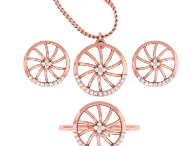 25 Ring Earrings Pendant Combo 3D Model Pack