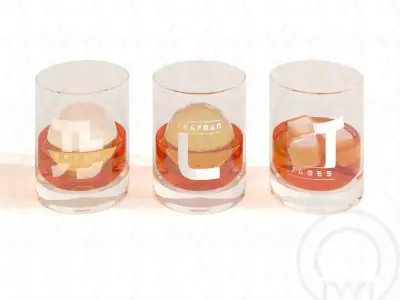 Monogram Whisky tumbler glass V3 japanese 3D model