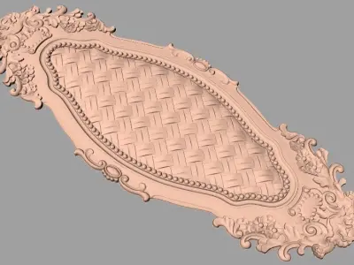 Door panel 3D STL relief model used for CNC router E027 3D model