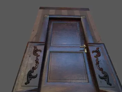 Old Wood Door Paper Low-poly 3D model purchase