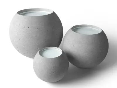 Concrete lamps 3D model