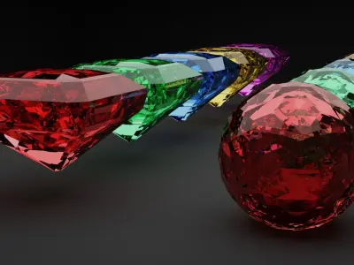 Stunning Collection of Blender-Made Diamonds for Rings and Crown Low-poly 3D model