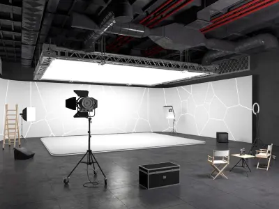 Hangar Photo Studio Scene 3D model