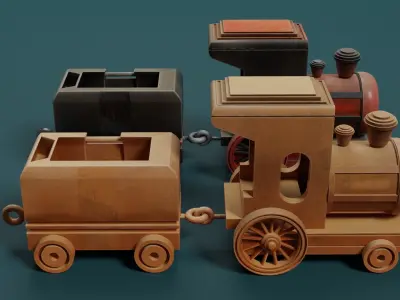 Train toy Low-poly 3D model from CGTrader