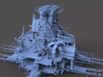 Samoan Island beach Sci fi Abode 9  3D model