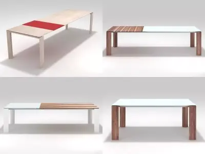 Marano four different tables with top and base 3D model