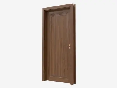 Classic Wooden Interior Door with Furniture 020 3D model